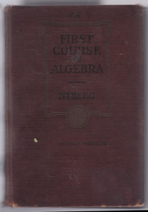 FIRST COURSE IN ALGEBRA :: 1924 HB
