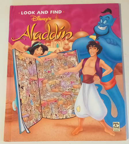 LOT of 2 Disney LOOK AND FIND HBs Aladdin & Mickey & Friends Pic 1