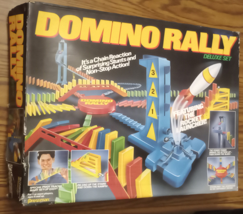 1989 Pressman Domino Rally Deluxe Set w/Rocket Launcher UNUSED Pic 1
