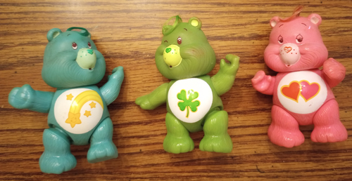 Lot of 3 Poseable Care Bears PVC Figures: 1983 Pic 1