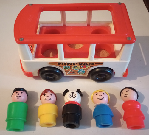 Fisher Price Mini-Van #141 with all 5 correct Little People Pic 1