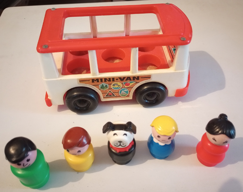 Fisher Price Mini-Van #141 with all 5 correct Little People Pic 5