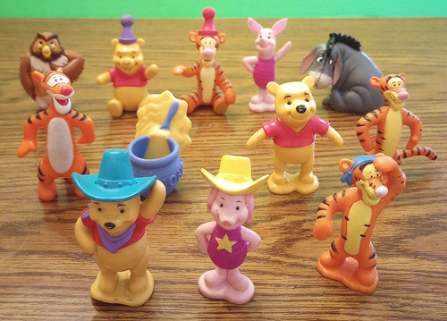 Lot of 12 Winnie the Pooh rubber PVC cake topper figures Pic 1