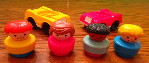 LOT of 8: Fisher Price Chunky Little People and 2 Cars Pic 2