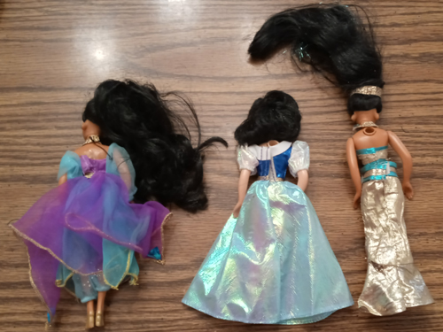 Lot of 2 Disney Perfume Princess Dolls Plus 1 extra Jasmine Doll Pic 2