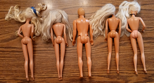 Lot of 4 Naked Barbies - 1966 body, 1976 head Plus 1 Ken doll; Ken's dream come true Pic 2