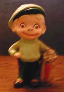 Ceramic Golfer Caddy wearing Green Outfit Pic 1