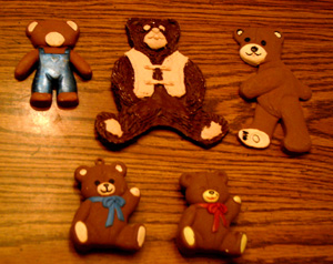 Lot of 5 Teddy Bears & 5 Hearts Figures Pic 2