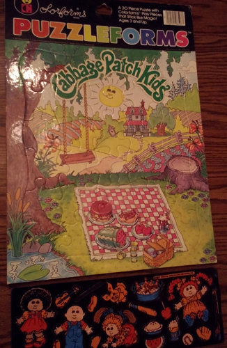 LOT of 2 Cabbage Patch Kids PUZZLEFORMS with Colorforms 1983 Pic 1