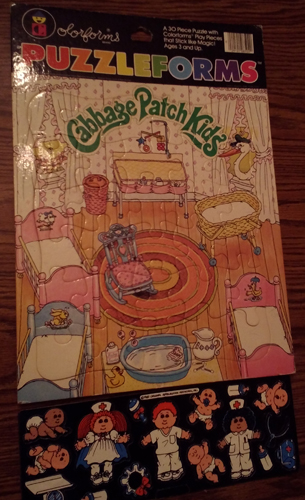 LOT of 2 Cabbage Patch Kids PUZZLEFORMS with Colorforms 1983 Pic 2