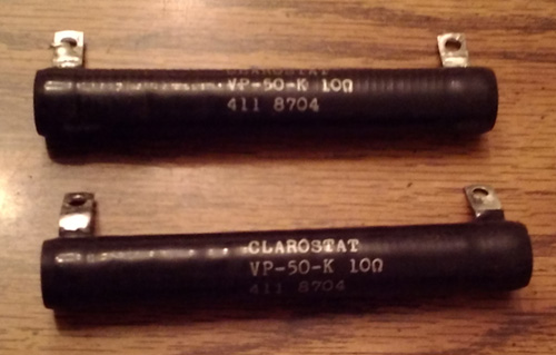 Lot of 2: Clarostat VP-50-K 10 Ohm Vitreous Wirewound Resistors