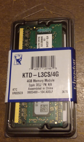 UNUSED Kingston KTD-L3CS/4G 4GB Laptop DDR3 Memory Module