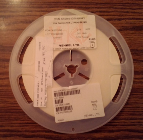 Partial Reel of Venkel CR0603-10W-49R9FT :: FREE Shipping