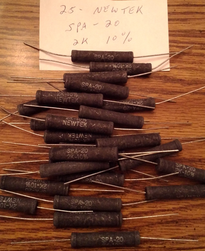 Lots of 25: Newtek SPA-20 2K 10% Power Resistors