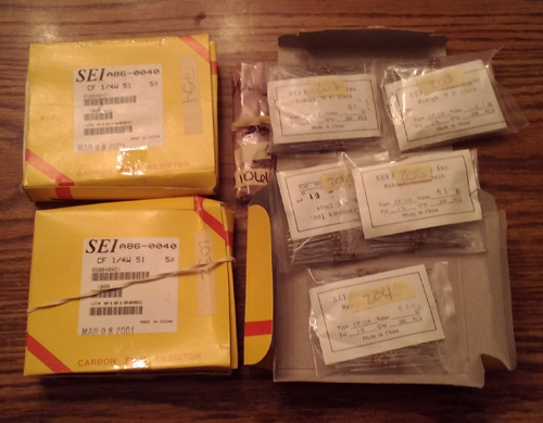 Lot of 2861: SEI A86-0040 Carbon Film Resistors