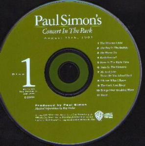 PAUL SIMON's Concert In The Park :: 2 CDs Pic 1